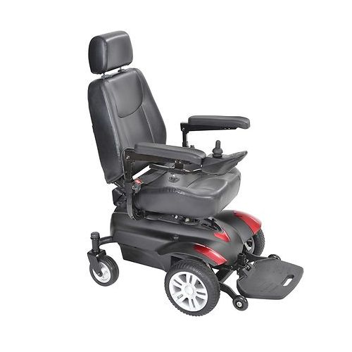 월그린 Walgreens Drive Medical Titan Transportable Front Wheel Power Wheelchair, Full Back Captains Seat Red & Blue