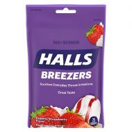 Walgreens Halls Breezers Pectin Throat Drops Cool Creamy Strawberry
