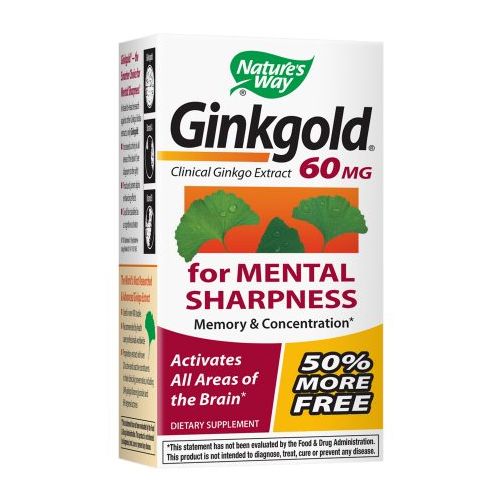 월그린 Walgreens Natures Way Ginkgold Ginkgo Biloba 60mg, Tablets