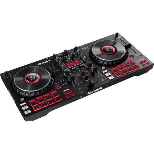  Numark Mixtrack Platinum FX 4-Deck Serato DJ Controller Kit with Stand