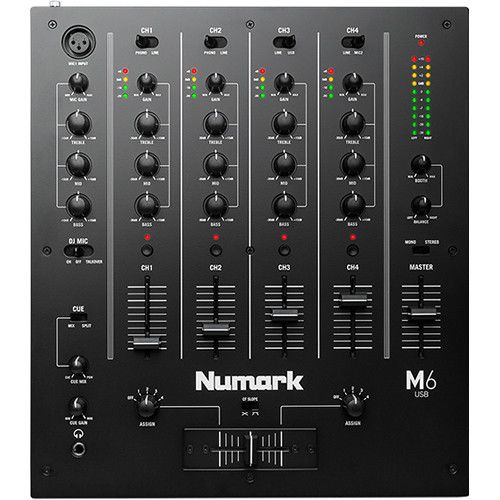  Numark M6 USB 4-Channel USB DJ Mixer (Black)
