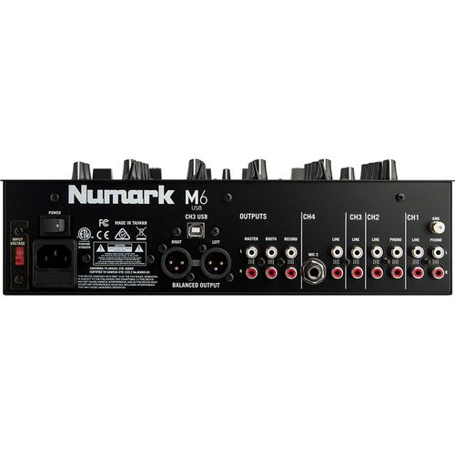  Numark M6 USB 4-Channel USB DJ Mixer (Black)
