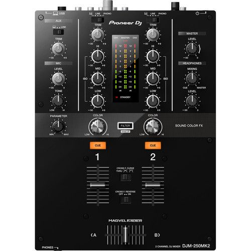 파이오니아 Pioneer DJ DJM-250MK2 2-Channel DJ Mixer (Black)