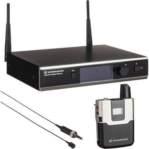 젠하이져 Sennheiser SpeechLine Digital Wireless SL Lavalier Set DW-4-US R Wireless Mic System with Rackmount Kit