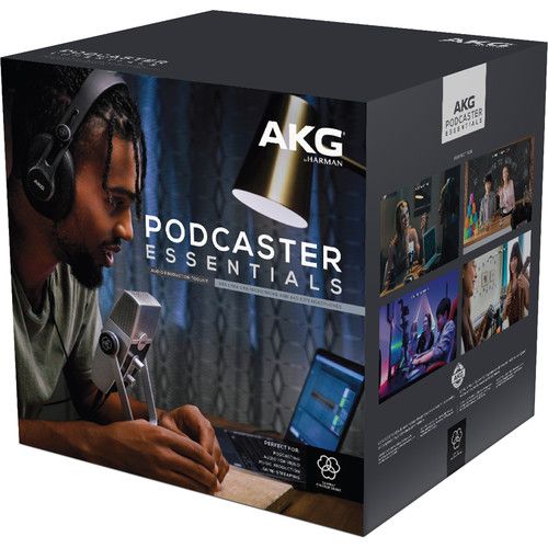  AKG Podcaster Essentials Lyra USB Microphone and AKG K371 Headphones