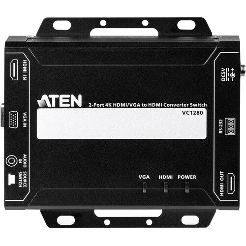 에이텐 ATEN 2-Port 4K HDMI/VGA to HDMI Converter Switch