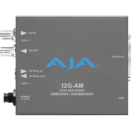  AJA 12G-SDI 8-Channel AES Audio Embedder/Disembedder with Fiber Options