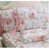 ABREEZE Super Soft Luxury Pink Floral Bedding Set,Colorful Bed Covers 4Pcs,Twin Size