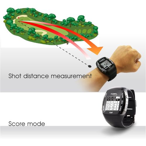  POSMA GM2 Golf Fitness GPS Watch - Range Finder - Activity Tracker Built-in Green Light Heart Rate Monitor, Bluetooth Android iOS app to Connect Smartphone iPhone