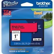 Brother TZe451 Laminated Tape for P-Touch Labelers (Black on Red, 1