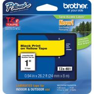 Brother TZe651 Laminated Tape for P-Touch Labelers (Black on Yellow, 1
