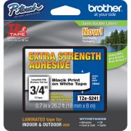Brother TZeS241 Tape with ExtraStrength Adhesive for P-Touch Labelers (Black on White, 3/4