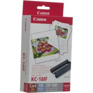 Canon KC-18IF Color Ink & Label Set for Canon Card Photo Printers (Card-size full sheet labels, 18 sheets)