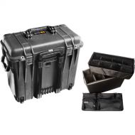Pelican 1440 Wheeled Top Loader Case with Utility Padded Divider Set and Lid Organizer (Black)