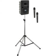 Anchor Audio LIB-BP2-HH Liberty Basic Package 2 Portable Bluetooth PA System with AIR Transmitter, Two Handheld Wireless Microphone Transmitters, and Speaker Stand (1.9 GHz)