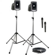 Anchor Audio MEGA-DP2-HH MegaVox 2 Deluxe Package with Wired Companion Speaker, Two Stands & Two Wireless Handheld Microphones