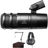 Audio-Technica AT2040 Podcast Microphone Kit with Broadcast Arm and Headphones
