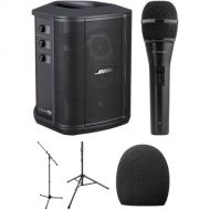 Bose S1 Pro+ Wireless PA Singer/Songwriter Bundle with Microphone and Stands