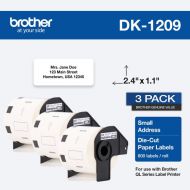 Brother DK1209 Small Address Die-Cut Paper Labels (White, 800 Labels, 1.1 x 2.4