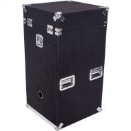 DeeJay LED Flight Road Carpet Case with 10 RU Slant Top and 16RU Bottom with 3 Casters Plate