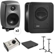 Genelec 8010 Deluxe Studio Monitor and Subwoofer Kit with Stands, Sub Platform, and Monitor Controller