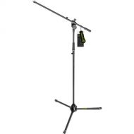 Gravity Stands Microphone Stand with Folding Tripod Base and 2-Point Adjustment Boom (Black)