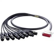 Mogami Gold 8-Channel DB-25 to XLR Female Analog Snake Cable (3')