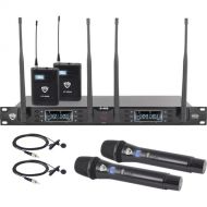 Nady D-450-HT-LT Four-Person Digital Wireless System with Handheld & Lavalier Microphones (515 to 598 MHz)