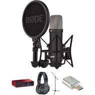 RODE NT1 Signature Series Microphone Recording Kit with Scarlett 2i2 Interface & Accessories (Black)