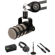 RODE PodMic 1-Person Podcasting Microphone Kit with Audient EVO 4 Desktop 2x2 Interface & Accessories