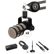 RODE PodMic 2-Person Podcasting Microphone Kit with Audient EVO 8 Desktop 4x4 Interface & Accessories