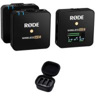 RODE Wireless GO II 2-Person Compact Digital Wireless Microphone System/Recorder with Charging Case Kit (2.4 GHz, Black)