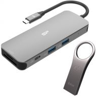 Silicon Power SR30 8-in-1 Docking Station and 64GB Jewel J80 USB 3.0 Flash Drive Kit