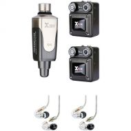 Xvive Audio U4 Wireless In-Ear Monitor Value Kit with 2 Receivers & 2 Shure SE215 Earphones (2.4 GHz)