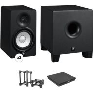 Yamaha HS5 Powered Studio Monitors and HS8S Subwoofer with Isolation Stands Kit