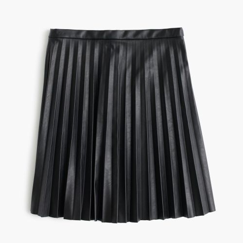 제이크루 Jcrew Faux-leather pleated mini skirt