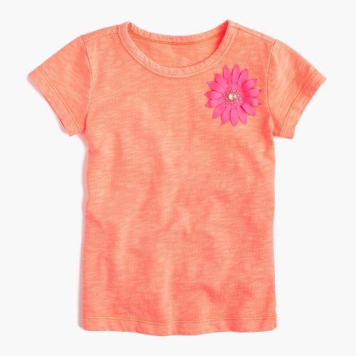 제이크루 Jcrew Girls embellished flower T-shirt