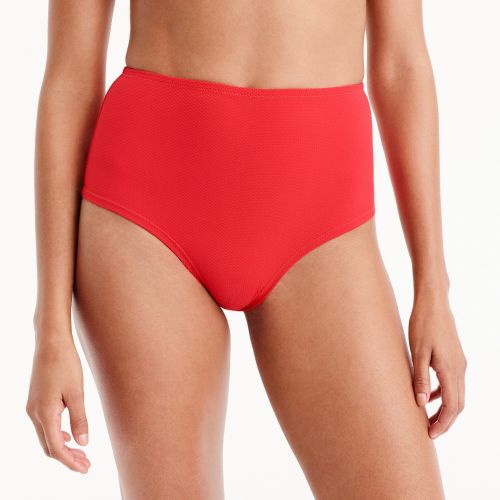제이크루 Jcrew High-waisted bikini bottom in piqué nylon