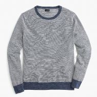 Jcrew Cotton-linen crewneck sweater in heather microstripe