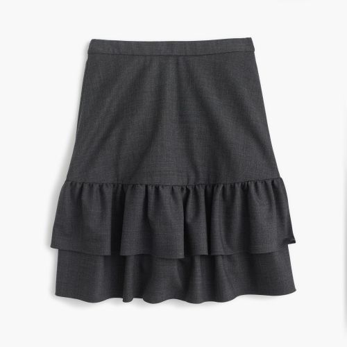 제이크루 Jcrew Wool flannel ruffle skirt