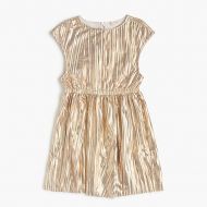 Jcrew Girls gold micropleat dress