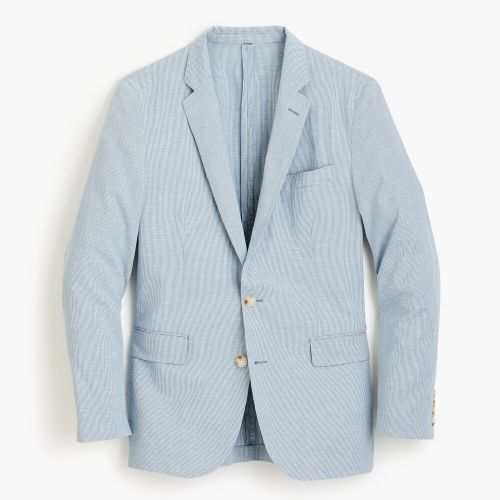 제이크루 Jcrew Ludlow Slim-fit unstructured suit jacket in houndstooth cotton-linen