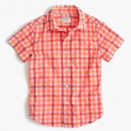 Jcrew Kids short-sleeve Secret Wash shirt in neon gingham