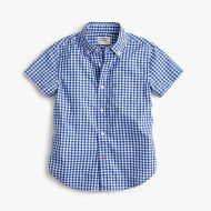 Jcrew Kids short-sleeve Secret Wash shirt in blue gingham