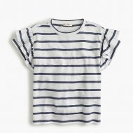 Jcrew Girls flutter-sleeve T-shirt in stripes