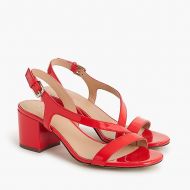 Jcrew Asymmetrical strappy sandals (60mm) in patent leather