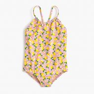 Jcrew Girls one-piece swimsuit in lemon print