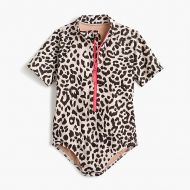 Jcrew Girls short-sleeve one-piece swimsuit in leopard