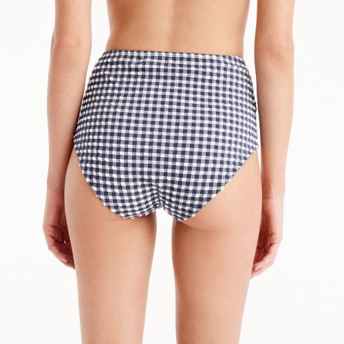 제이크루 Jcrew High-waist bikini bottom in gingham