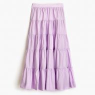 Jcrew Tiered midi skirt in cotton poplin